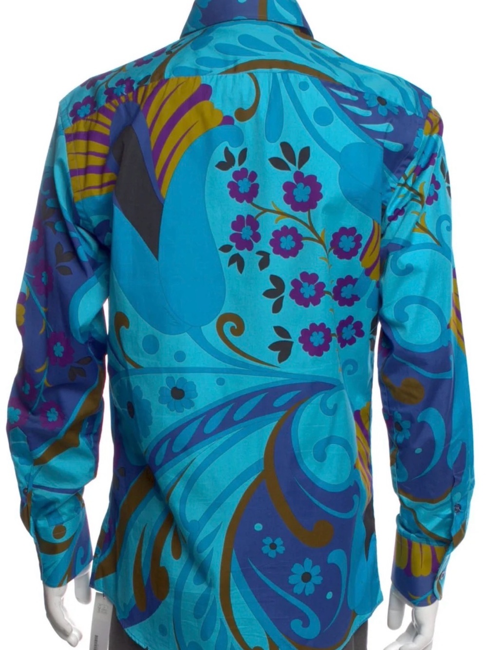 Icon Vintage Tom Ford Gucci Floral Paisley Long-Sleeve Dress Shirt M/II - Picture 2 of 8